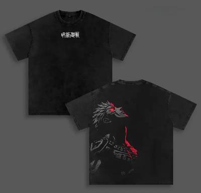 Classic Anime Itadori Yuji Jujutsu Kaisen Graphic Print T-Shirt Men Women Vintage Washed Cotton Summer New Tee Streetwear Y2K Fashion Oversized Top