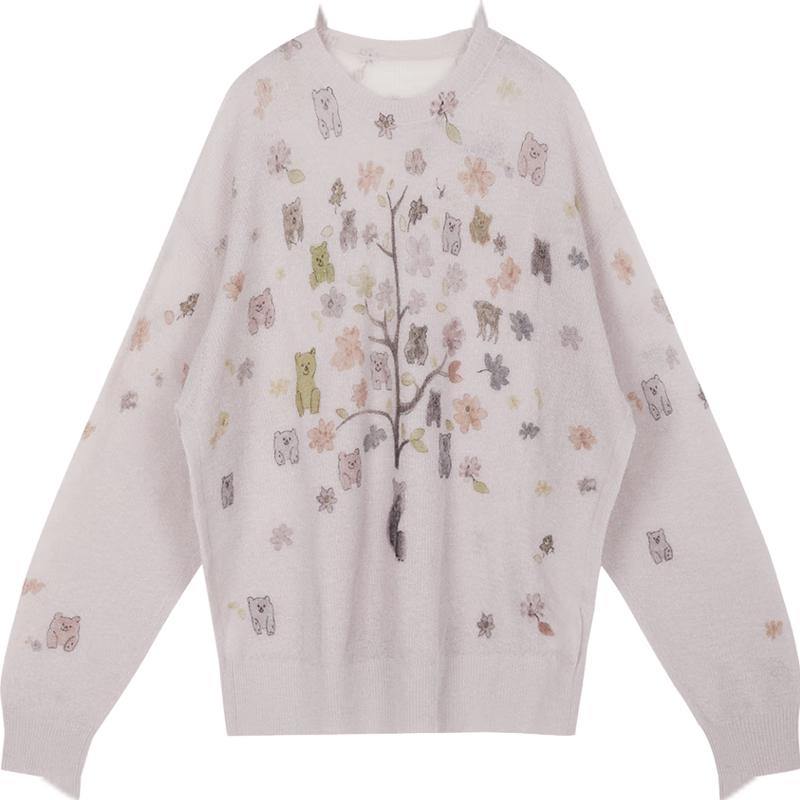 

JNBY Women s Round Neck Wool Blend Knit Sweater