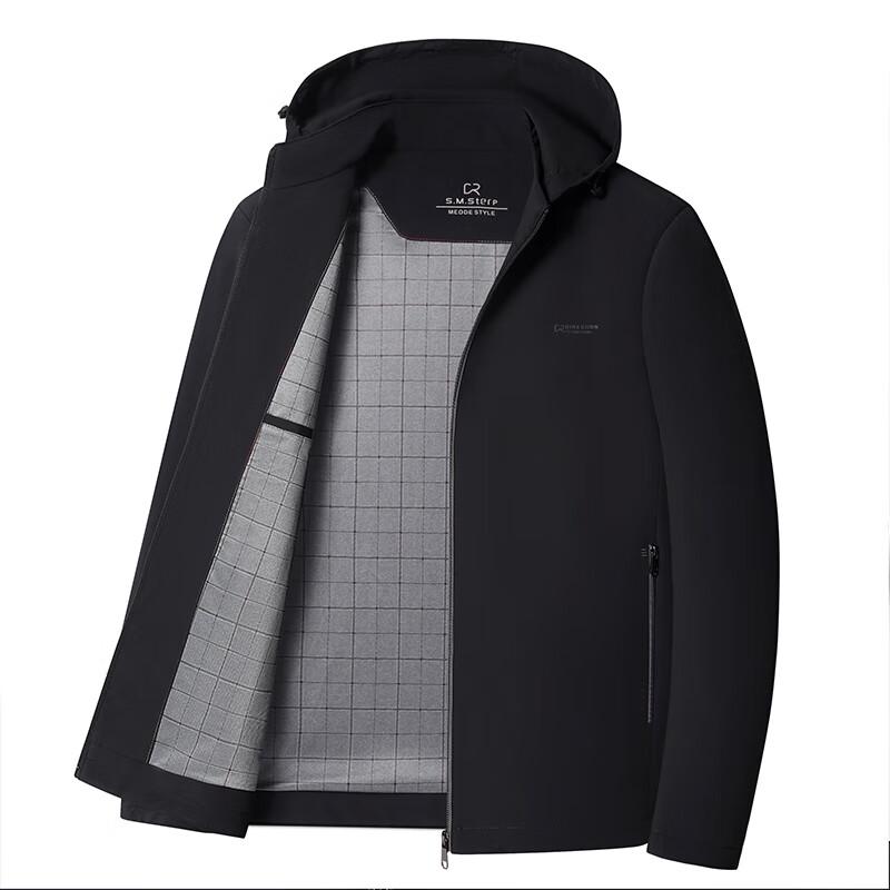 

Fengmao Men s Business Casual Detachable Hooded Jacket 3XL