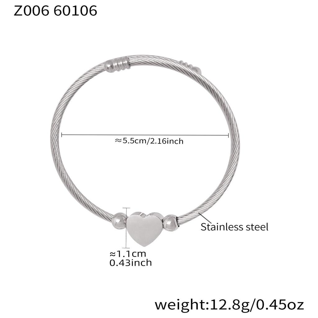 Geometric Heart Bendable Open Cuff Bracelet, 18k Gold-Plated Stainless Steel