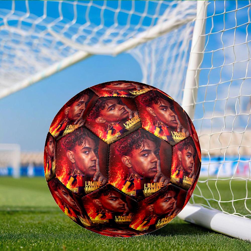 Barcelona Spirit 2019 Soccer Ball Size 5 Soccer Ball, Machine-stitched, Soft and Comfortable, Suitable for Training and Matches Fan Gift
