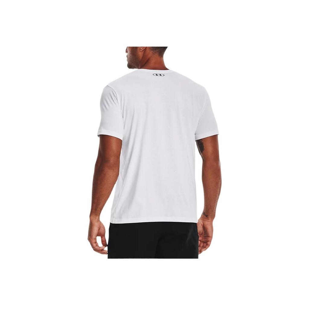 Under Armour Logo Print Crew Neck T-Shirt Men Tops White 1361676-100