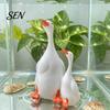 Weatherproof Resin Figures for Fish Tanks Double Duck Figurine, Micro Landscape Ornaments, Waterproof Miniature Animal Creative Desktop Soft
