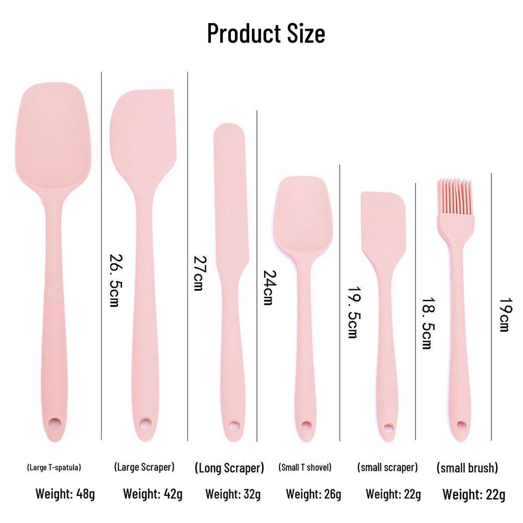 6-Piece Silicone Spatula & Brush Set for Barbecue & Baking