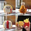 Adorable Plush Hamburger Hot Dog Chicken Leg French Fries Keychain For Backpacks Creative Gift