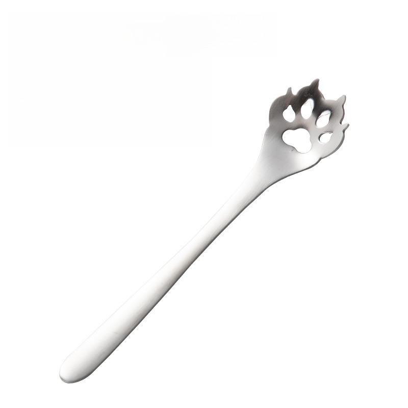 Cat Paw Spoon Stainless Steel Coffee Spoons Teaspoon Bar Kitchen Stirring Spoon