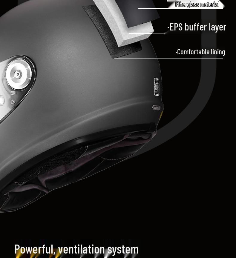 Certified Retro Fiberglass Full Face Helmet for Kids' Motorcycles and Scooters