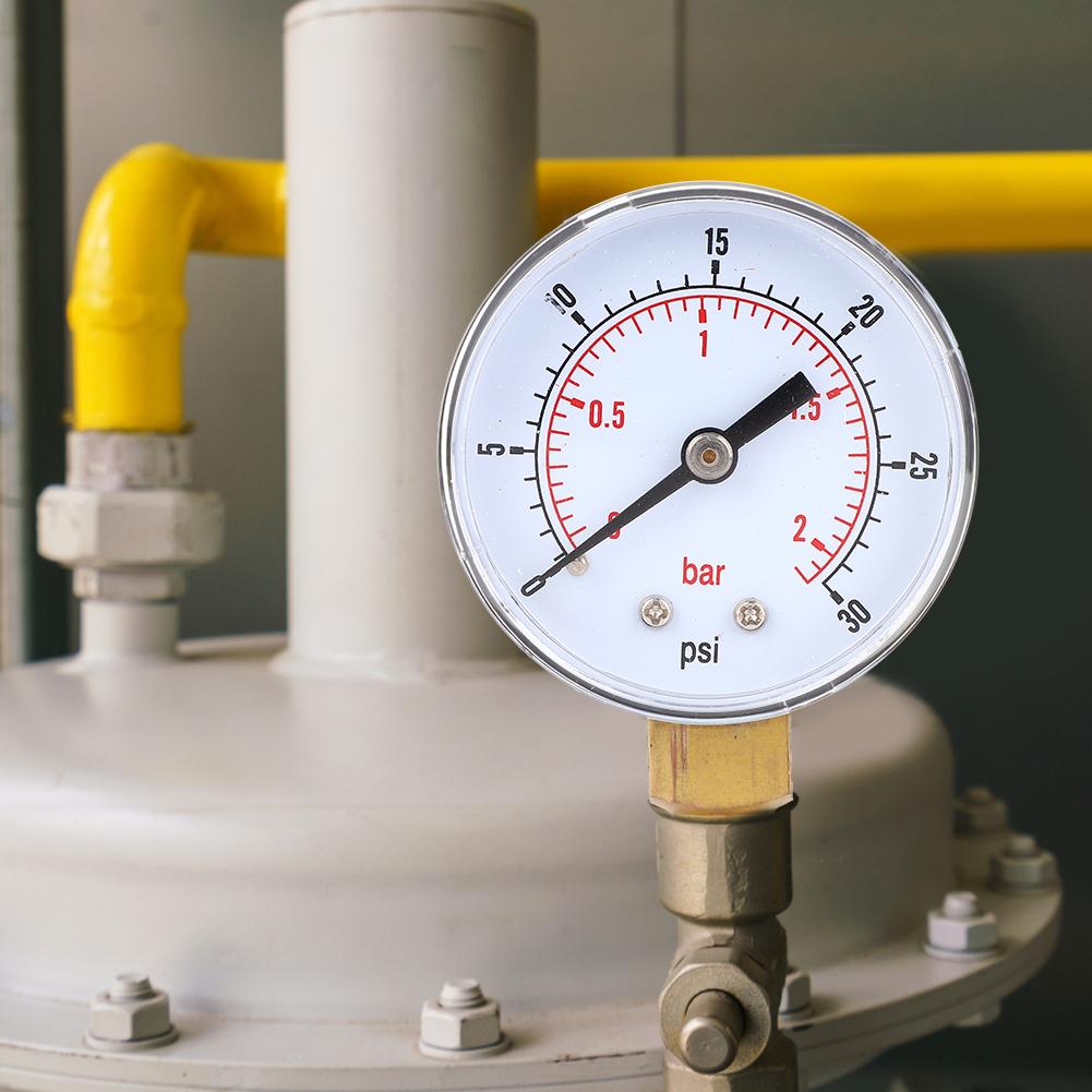 Pressure Gauge 50mm Dial 18 BSPT Bottom Connection for Air Water Oil Gas (030PSI 02Bar )