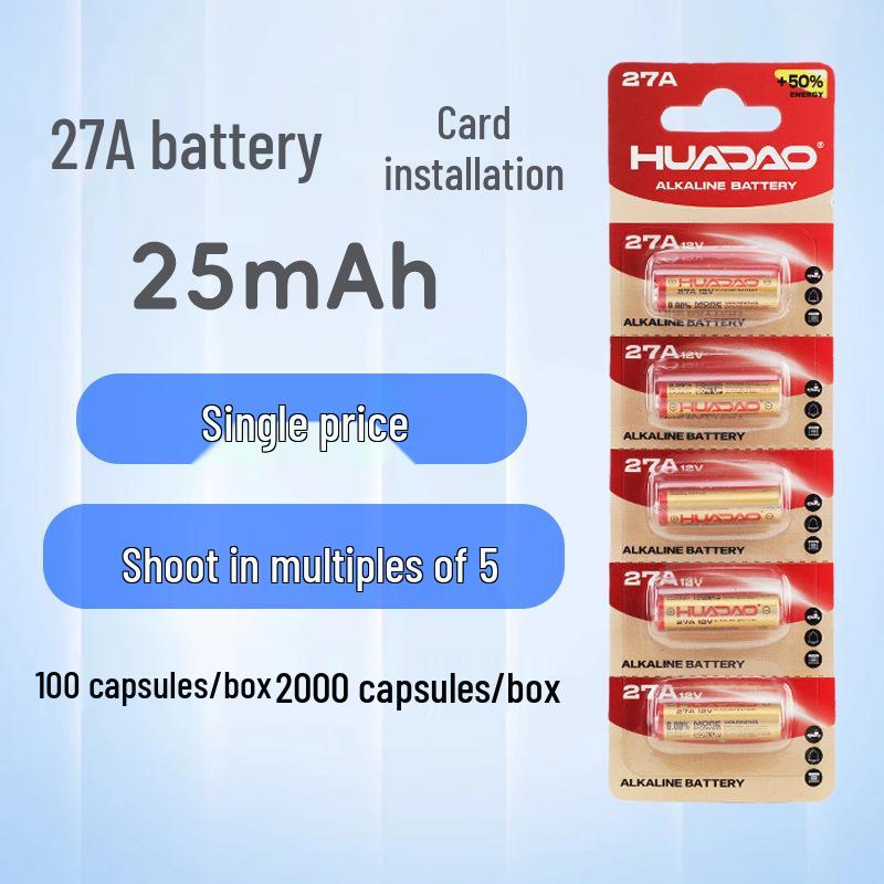27A/23A Alkaline Battery for Doorbells, Vehicle Remotes, and Anti-theft Devices (12V High Voltage)