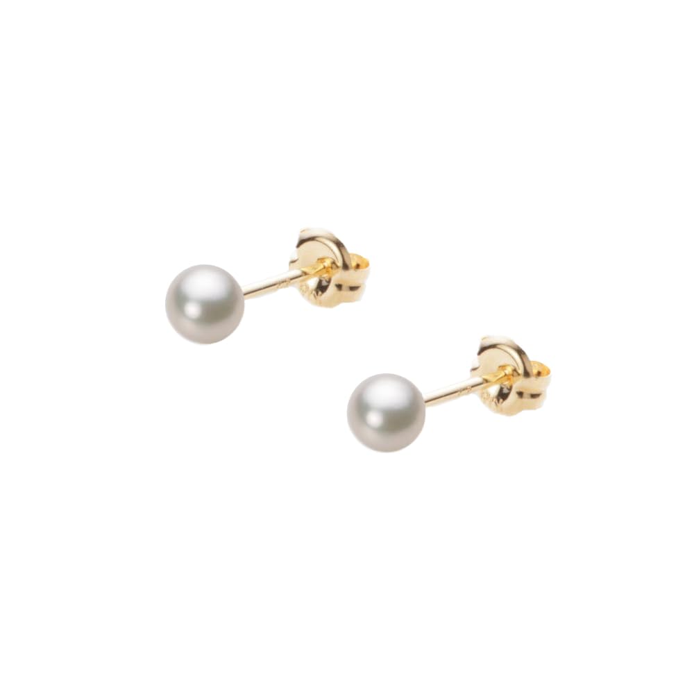 

Akoya Pearl 18K HA00040R13CW0PA03Y 4.0mm Earrings, Gold, Women s, [Gift Wrapped]