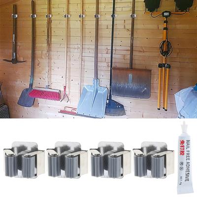 Mop Hook Punching-Free Bathroom Shelf Hanging Broom Clamp Holder Strong Seamless Wall Hanging Rack Hook for Garden