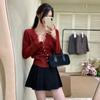 Autumn Long Sleeve Base Cardigan Jackets Women Elegant Slim Fit V-neck Knitted Women's Sweaters Coat Winter Lace Patchwork Cardigans Sweater 25854
