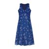 French blue floral suspender vest dress children's summer new seaside vacation style beautiful long dress thin
