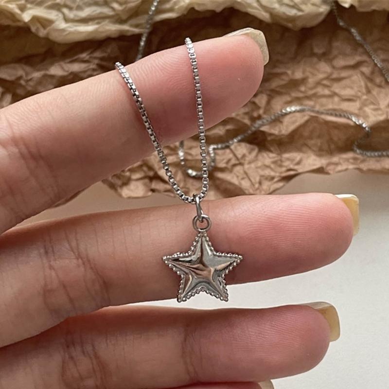 Love Heart/Butterfly/Star Necklace Geometric Pendant Clavicle Chain Adjsuatble Neckwear Fashionable Jewelry Pieces