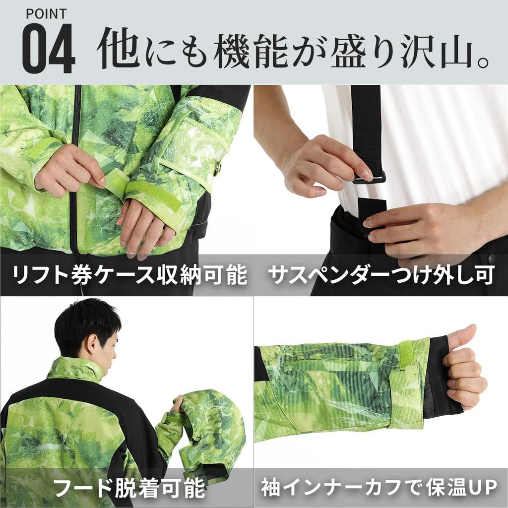 NNOUM Ski Wear Set and Water Resistant to and Easy to Move Adjustable Available in a Variety of Colors Models Men's (Top Bottoms), 30,000ml,