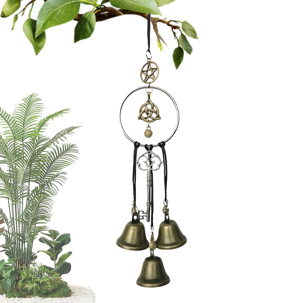 Witch Bells Wind Chimes Vintage Door Protection Ornament for Porch Wall Garden Home Decor Spiritual Gift for Women Girls Friends