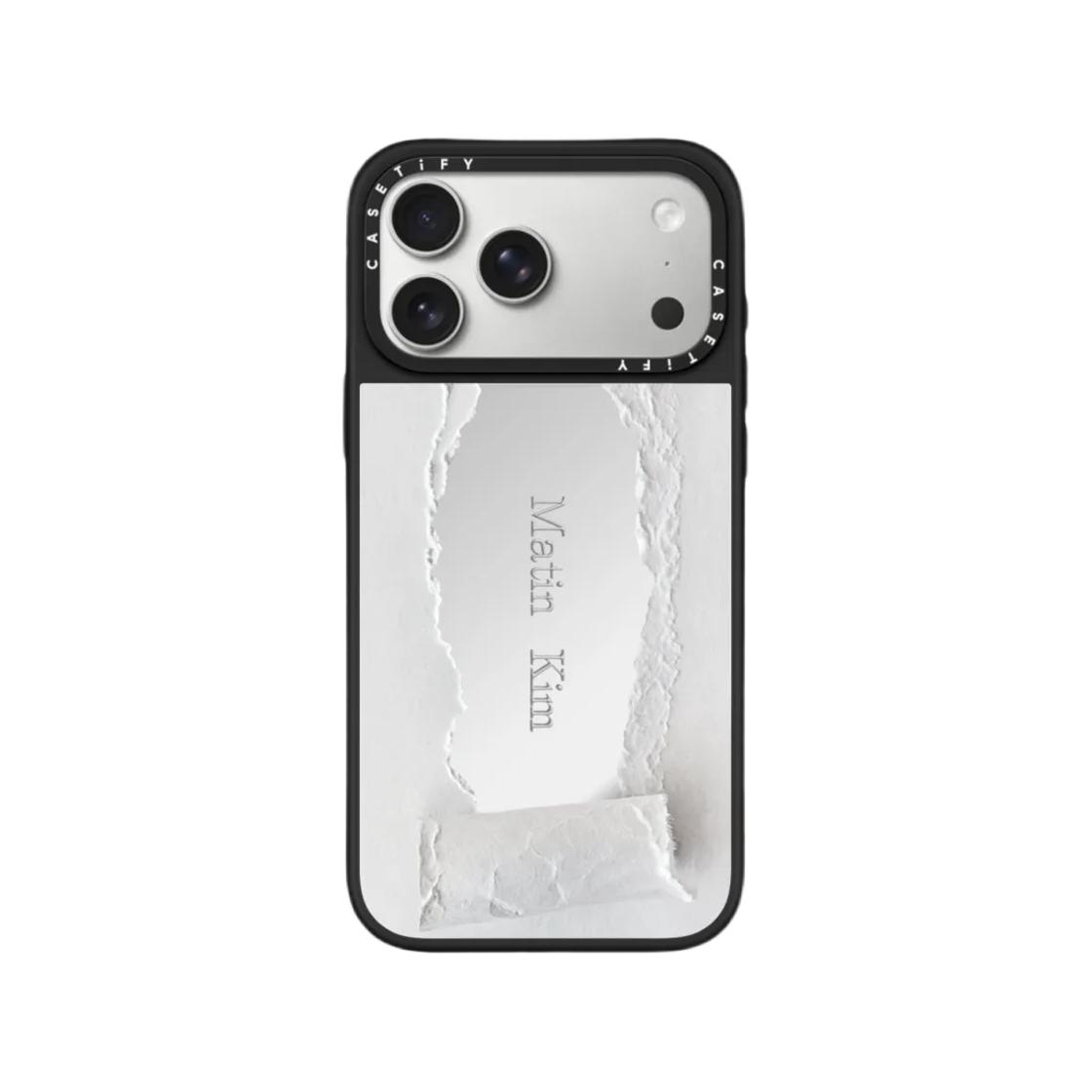 Casetify x Matin Kim iPhone Paper MagSafe Compatible Mirror Case Silver Mirror Black Bumper 16 Pro