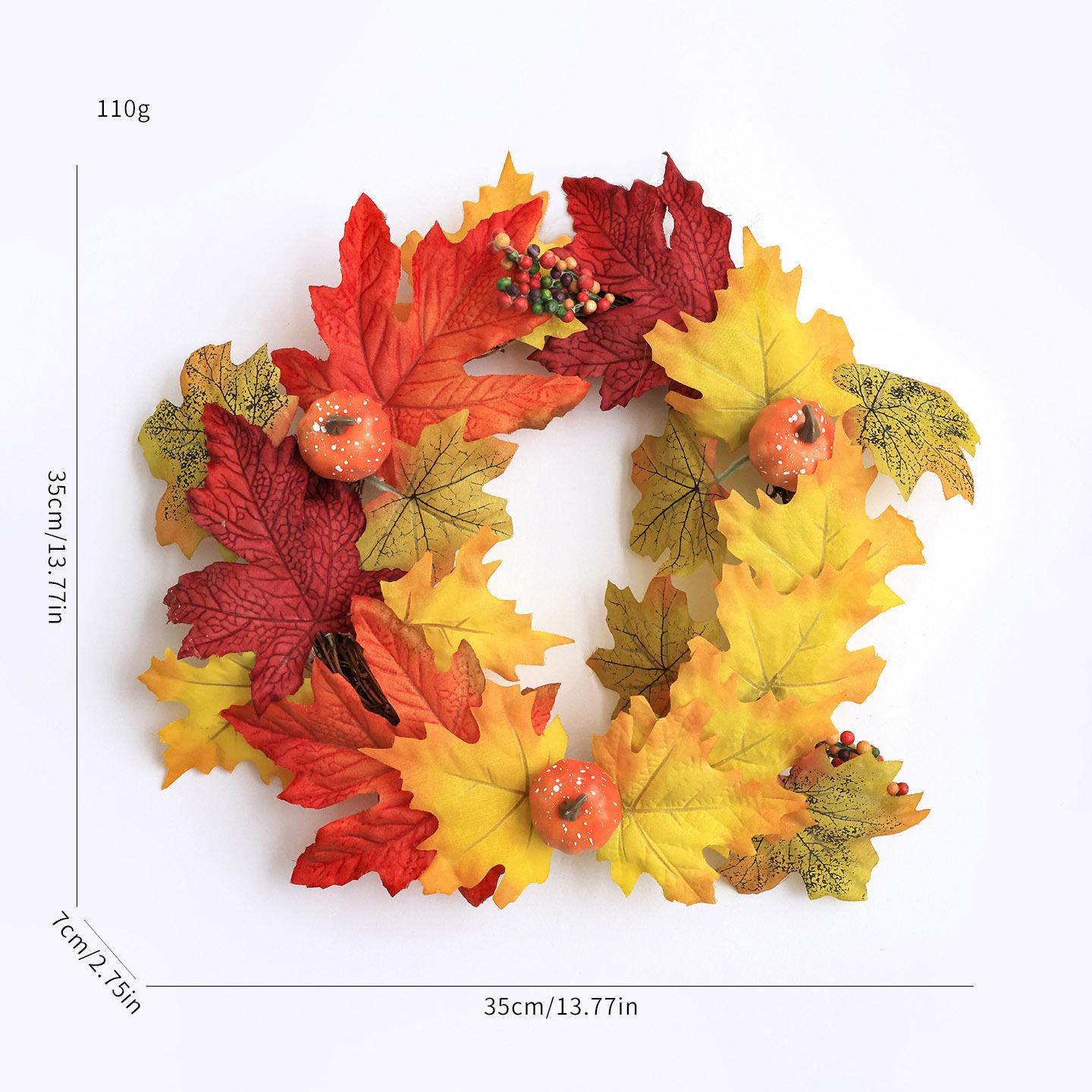 2026 Autumn Halloween Berry Pumpkin Wreath, Home & Door Decoration Vine Ring for Thanksgiving