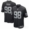 Mens NFL Raiders 17 Adams 98 Crosby Embroidered Football Jersey Short Sleeve Cotton Blend V-Neck Athletic Wear