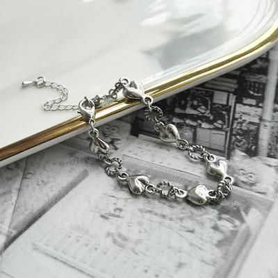 Trendy Heart-to-heart Love Bracelet Ins Cold Wind Girl Summer Niche Design Sense Jewelry Fashion Jewelry Accessories