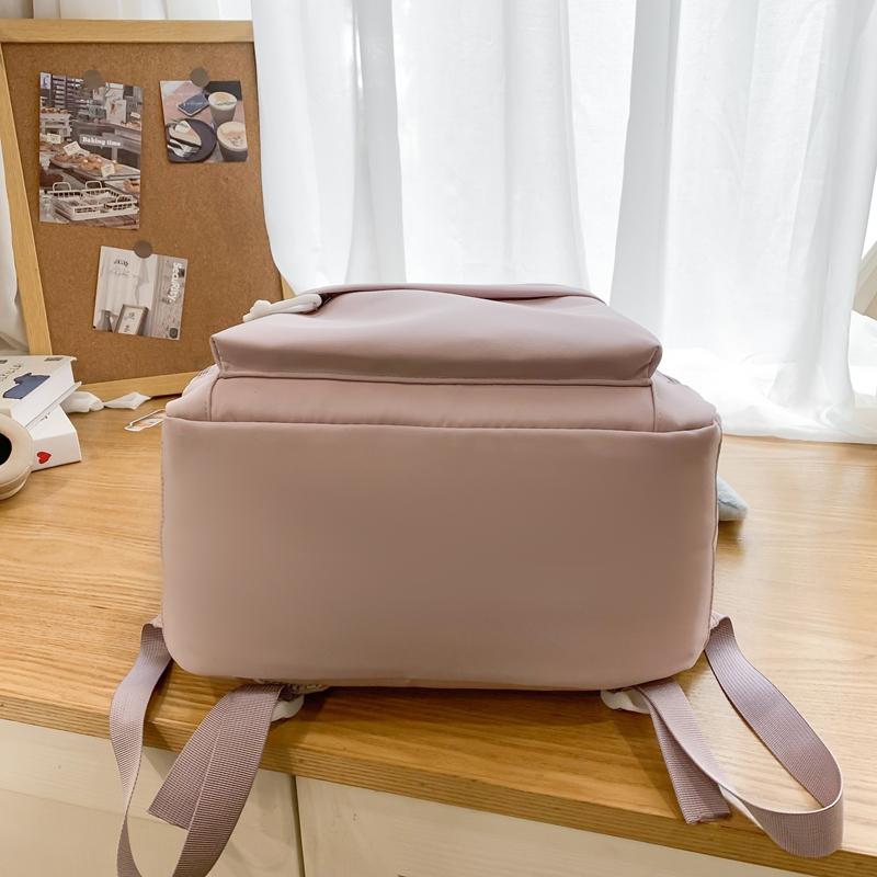 Solid Color Student Schoolbag Women's Lightweight Backpack