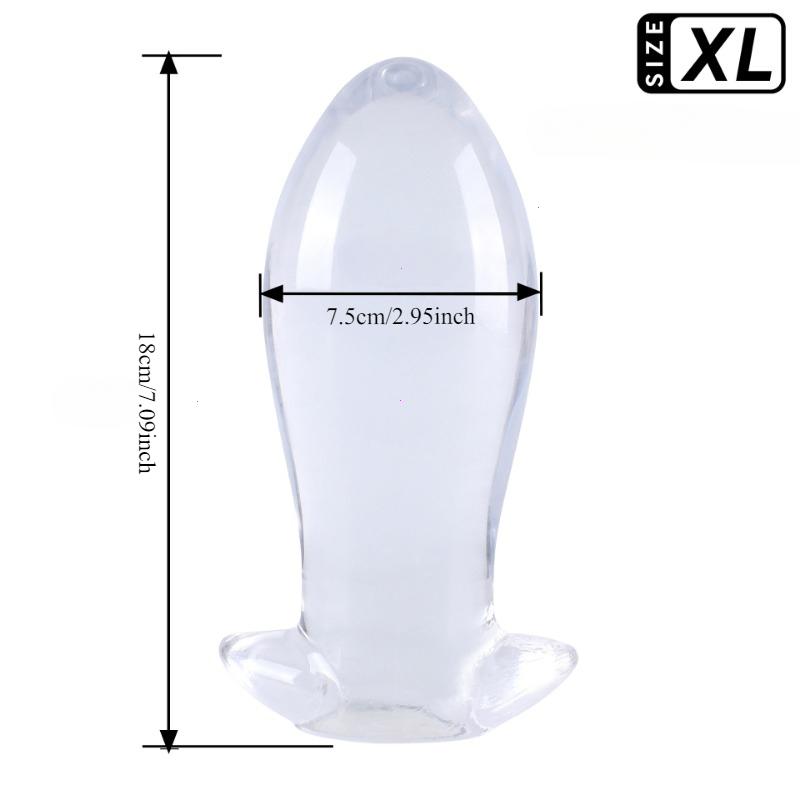 Transparent Huge Soft Anal Plug Big Butt Sex Toys for Men Women 18 Gay Masturbation Prostate Stimulation Massager Thick Expander