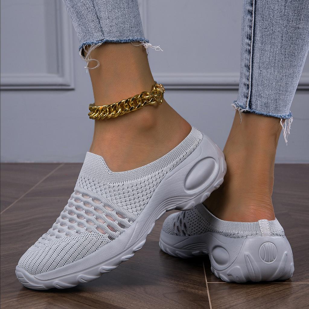 Damskie ortopedyczne chodaki siatkowe ze wsparciem łuku stopy, buty do chodzenia, oddychające kapcie outdoorowe dla kobiet