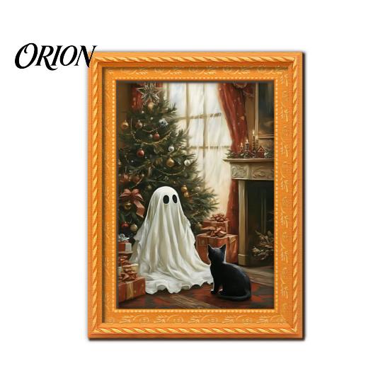 Decorative Metal Cabinet Magnets Christmas Ghost/Dog/Cat Fridge Magnets, Retro Wooden Photo Frame Refrigerator Magnet, Strong Magnetic Decorations