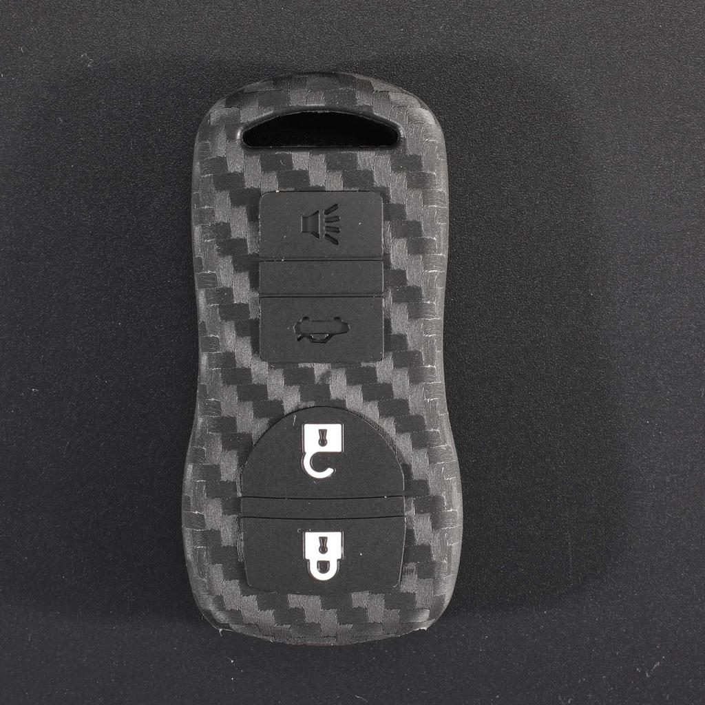 Jingyuqin 2/3/4 Buttons Carbon Fiber Patten For Nissan Armada Sentra 350Z Altima Maxima Infiniti Car Key Holder Case Cover