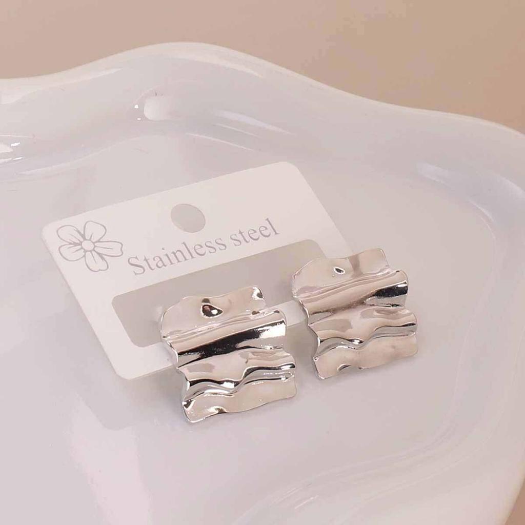 European American Trendy Cross-Border Punk Cold Wind Stainless Steel Earrings Geometric Irregular Drop Fashion Jewelry