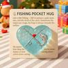 Fishing Lover Pocket Hug Token Sea Glass Heart-Shaped Acrylic Keepsake Encouragement Gift for Angler Dad Husband