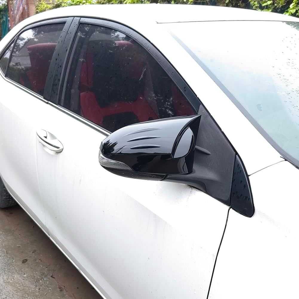 Glossy Black Exterior Side Mirror Cover Door Rear View Mirror Caps Trim Accessories for Toyota Corolla 2014-2018, Camry 2013-2017, CHR 2018-, Venza
