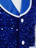 Unisex Kids Metallic Sequins Dance Vest Sparkling Buttons Irregular Hem Waistcoat Bowtie Party Costume