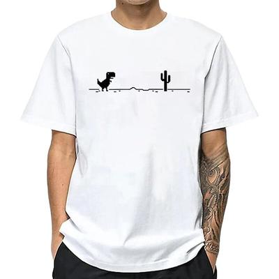 Summer Mens High Quality 100 Cotton Funny Dinosaur Print T Shirt Loose Oneck Men Tshirt Short Sleeve Tshirt Male Tees Tops