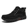 Men's High-Top Winter Snow Boots - Genuine Leather with Thick Rubber Sole for Warmth