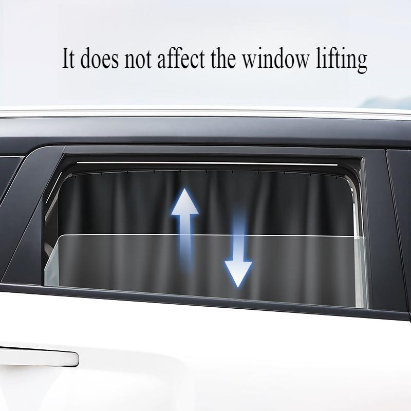 Car Sunshade Track Type Sun Protection Heat Insulation Block Car Rear Side Curtain Car Interior Privacy Shade
