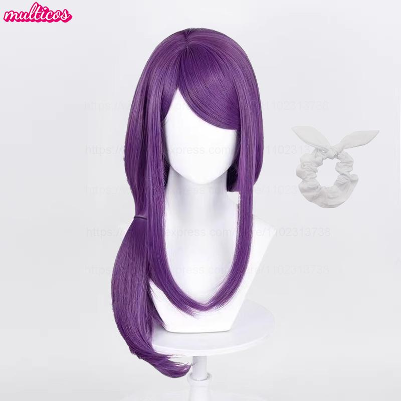 Vysoko kvalitná fialová cosplay parochňa Kamishiro Rize 70 cm, žiaruvzdorné syntetické vlasy, parochne Rize Kamishiro + sieťka na parochňu