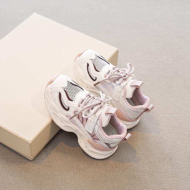 2025 Wear Girls' Sneakers Spring New Non-slip Soft-soled Children's Shoes Mesh Dad Shoes Boys' Shoes