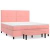 Box Spring Bed with Mattress Pink 160x200 cm Velvet