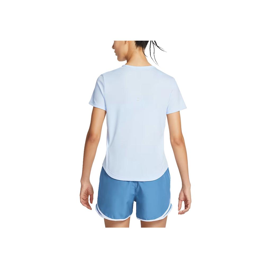 Nike Dri-Fit Tempo Comfortable Fashionable Simple Versatile Solid Color Short Sleeve Regular T-Shirt Women Tops Light-Blue HQ0649423