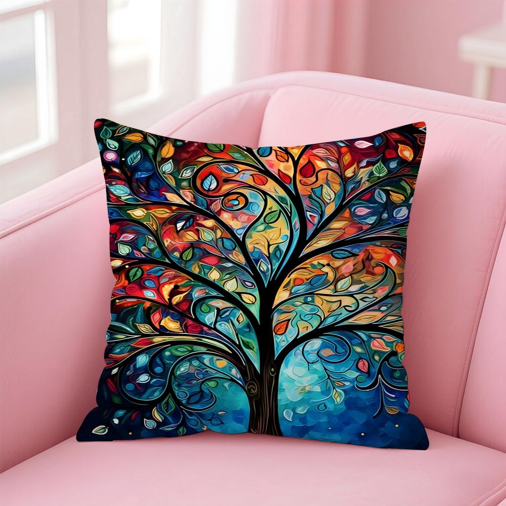 C-ColoredS T-TreeS Cushion Cover Comfortable Reversible Pillow Cover Ideal for Car Sofa Bedroom & Beyond