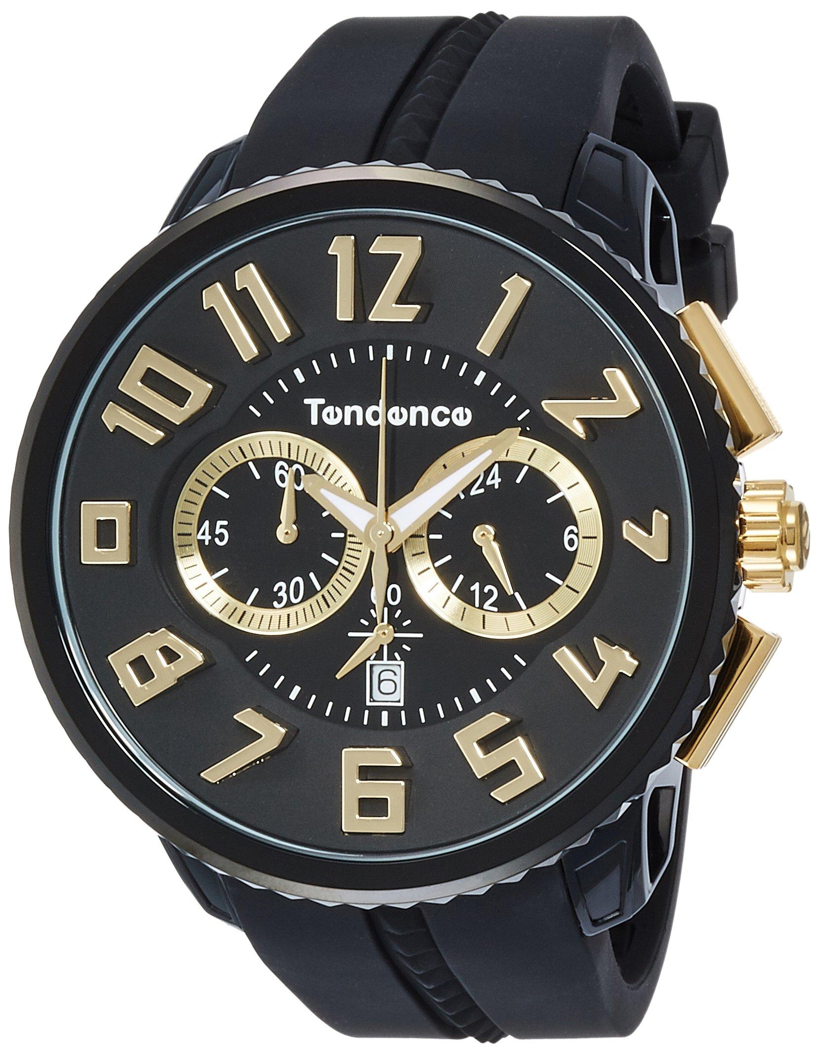 

[Tendence] Watch Black Dial Stainless Steel Mineral Glass Quartz 51MM Watch TG460011 Men s Regular Imported Product