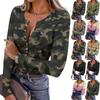 Women's Slim Bottom T-shirt Fashion Casual Gradient Printing Round Neck Pullover Long Sleeve Top