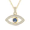 2026 Nouveau collier tendance de luxe Zircon Œil bleu porte-bonheur Œil maléfique Pendentif Collier Chaîne à maillons Unisexe Cadeau Occasions de fête