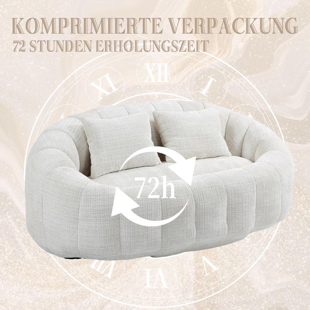 Bean Bag Sofa Lazy Sofa Durable Comfort Lounger High Back Chair for Adults and Children, Indoor & Outdoor, Soft Lounge Chair (Beige Chenille)