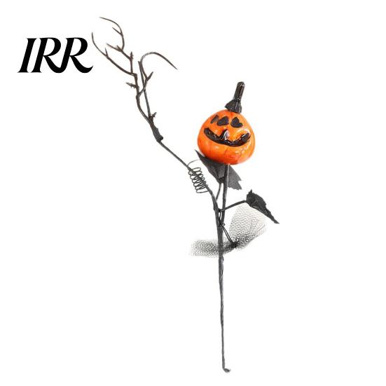 Simulated Pumpkin with Leaves Artificial Stems, Halloween Black Branch Maple Leaves, Fake Party Table Decoration Gothic Floral Arrangement
