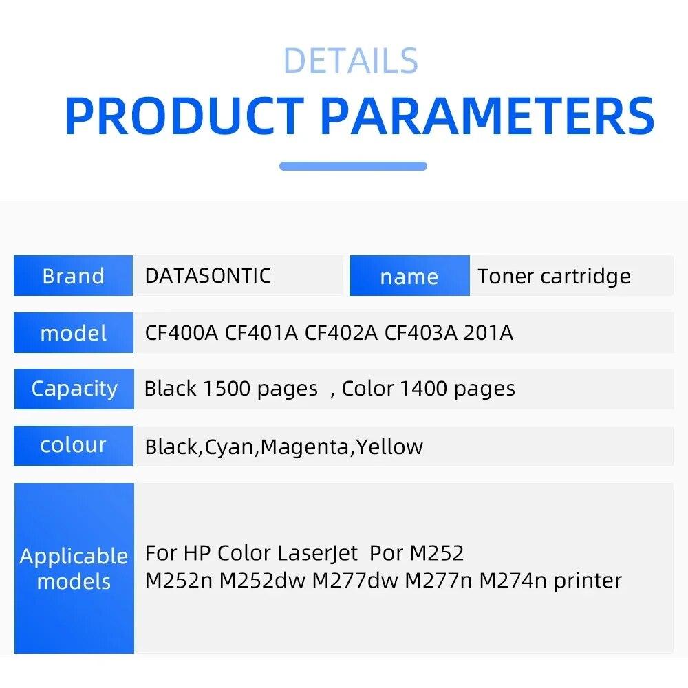 Compatible HP CF400A 401A 402A 403A 201A Color Toner Cartridge For HP LaserJet Pro M252 M252dw M277n M252N M277dw M 274n Printer