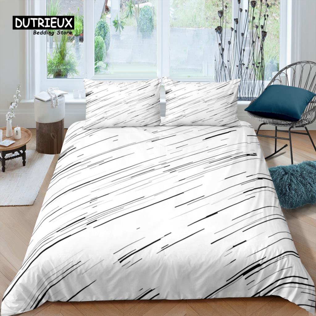 Home Living Luxury 3D Color Stripes Bedding Set Duvet Cover Pillowcase Kids Bedding Set Queen and King EU/US/AU/UK Size