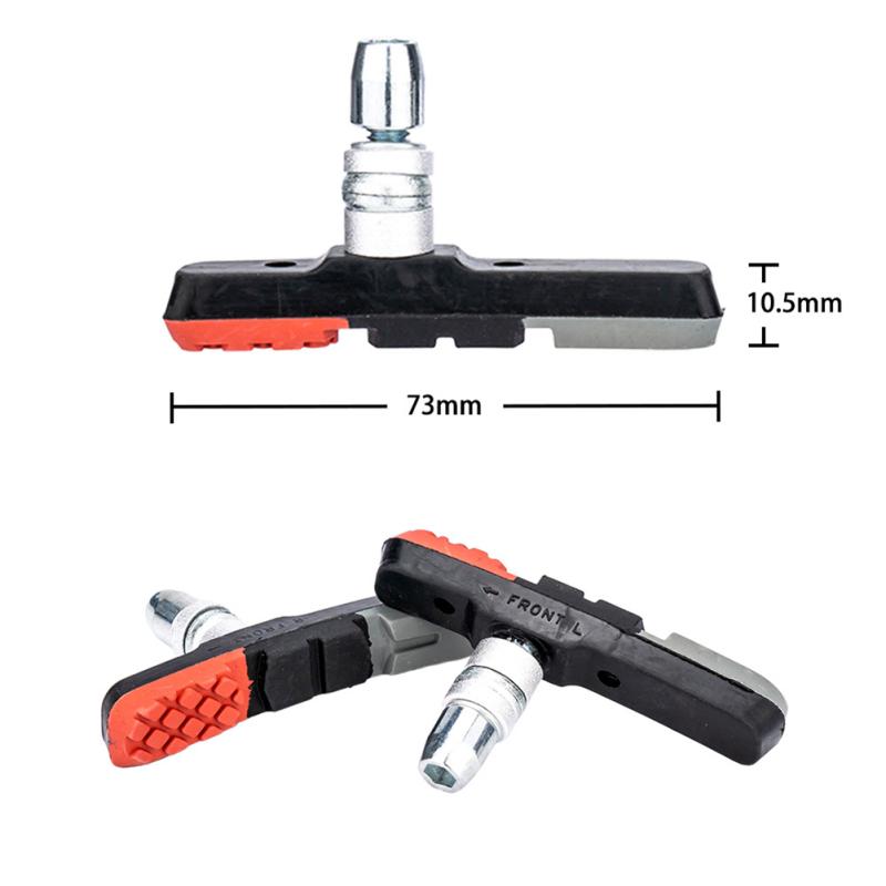 1 Pair Rubber Bicycle  V  Brake  Pads With Drainage Pattern Muffler Holes Non-replaceable Colorful