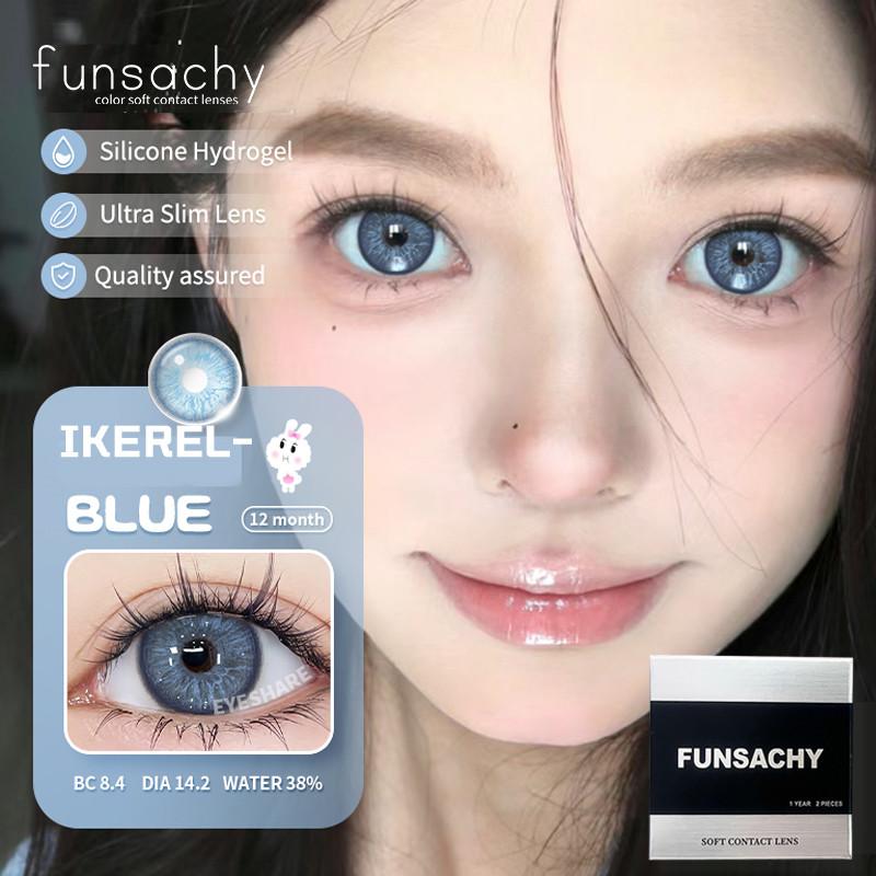 FUNSACHY Nové Módní Kontaktní Čočky 14.2mm Barevné Oční Kontaktní Čočky Modré Přírodní Čočky Šedé Zorničky Oční Make-up Kosmetika Roční